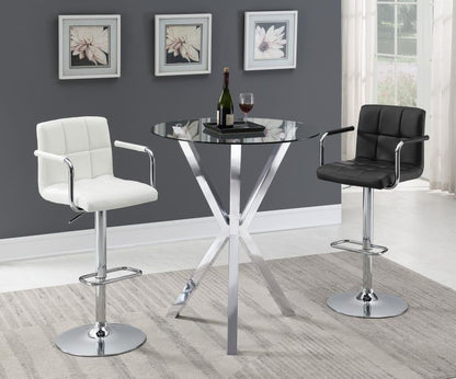 Denali - Round Glass Top Bistro Bar Table - Chrome