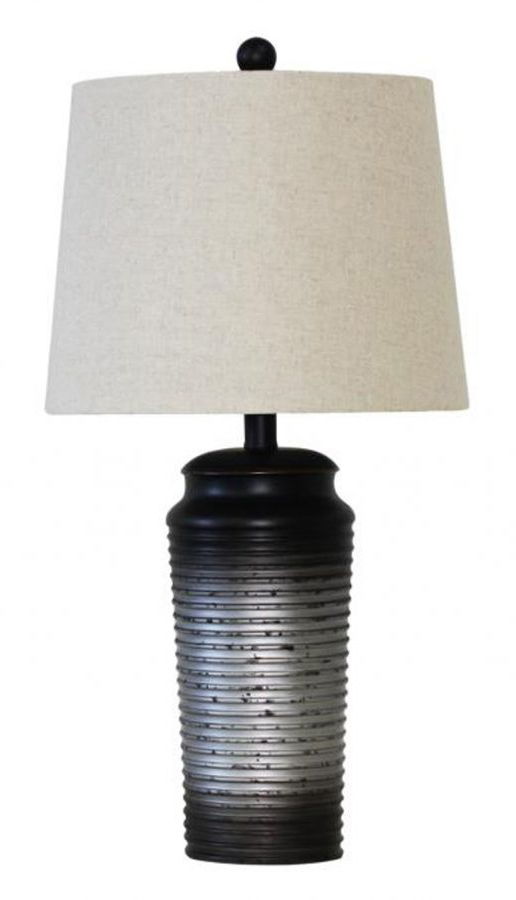 TABLE LAMPS 2PC SETBLACK/SILVER RESIN