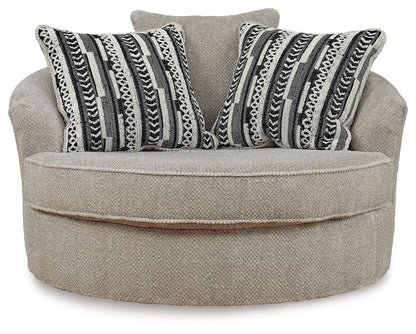 Calnita - Oversized Swivel Accent Chair - Sisal