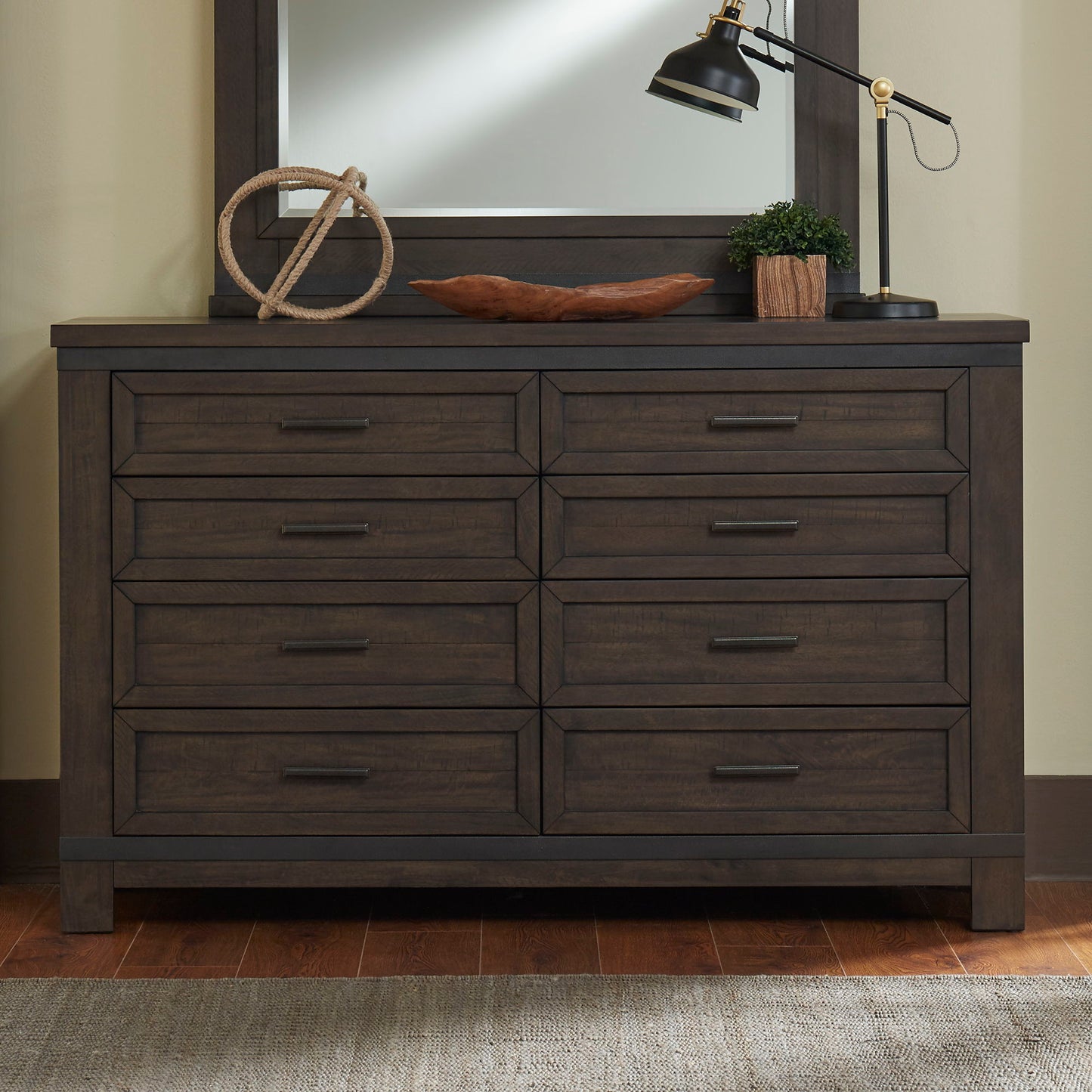 Thornwood Hills - 8 Drawer Dresser - Rock Beaten Brown
