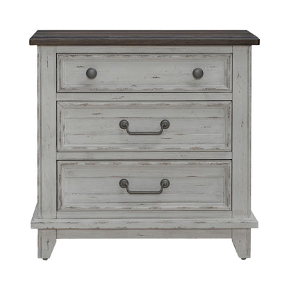 River Place - 3 Drawer Nightstand With Charging Station - White