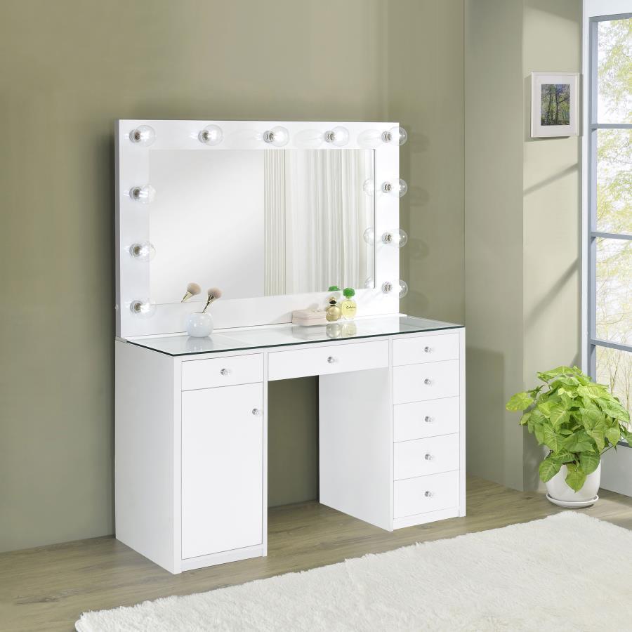 Acena - 7-Drawer Vanity Set With Lighting