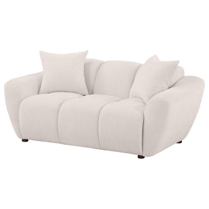 Destino - Chenille Upholstered Splayed Arm Loveseat - Greige