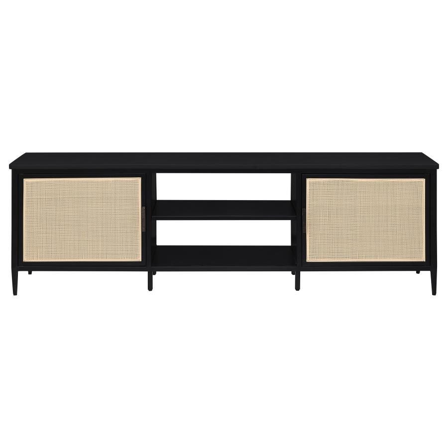 Amherst - 70" 2-Door Metal TV Stand Media Console - Black