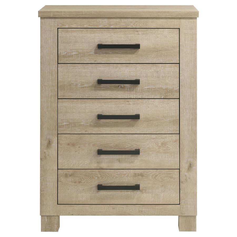 Oakglen - 5-Drawer Bedroom Chest Of Drawers - Weathered Oak