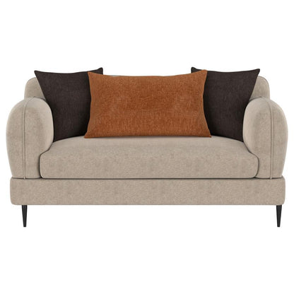 Jade - Chenille Upholstered Modern Track Arm Loveseat