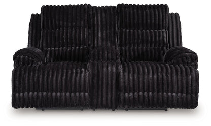 Rhine Falls - Double Reclining Power Loveseat With Console - Onyx