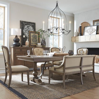 Americana Farmhouse - Dining Room Trestle Table Set