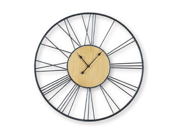 Brockett - Wall Clock - Black / Natural