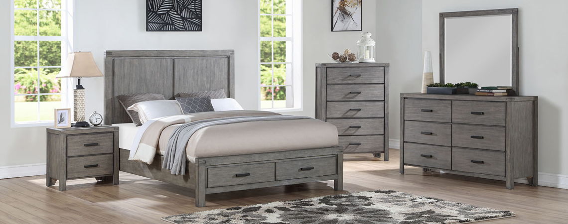 QUEEN STRG BED, DR, MRCOPELAND GRAY