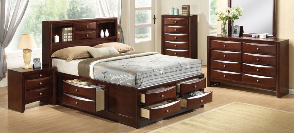QUEEN STORAGE BED, DR,MR EMILY MERLOT