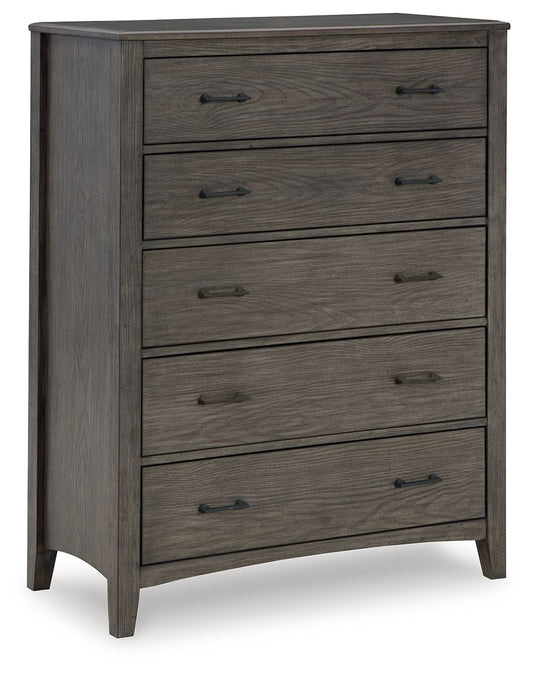 Montillan - Five Drawer Chest - Grayish Brown