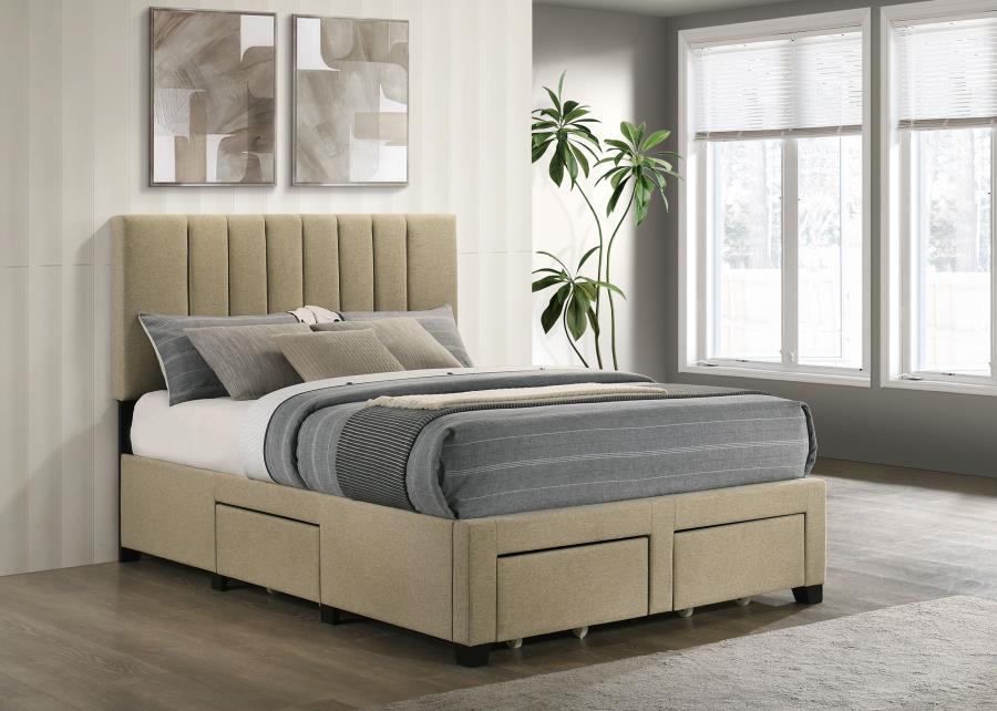 Wheatland - 4-Drawer Upholstered Storage Bed