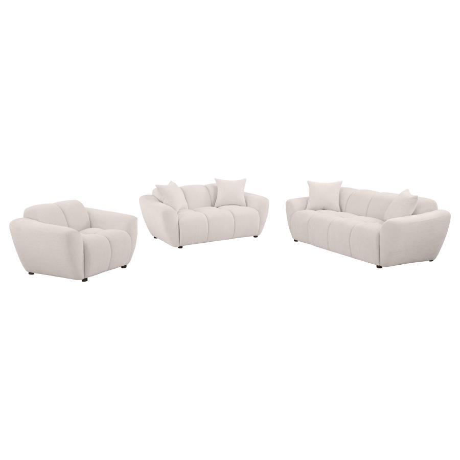 Destino - Chenille Splayed Arm Sofa Set