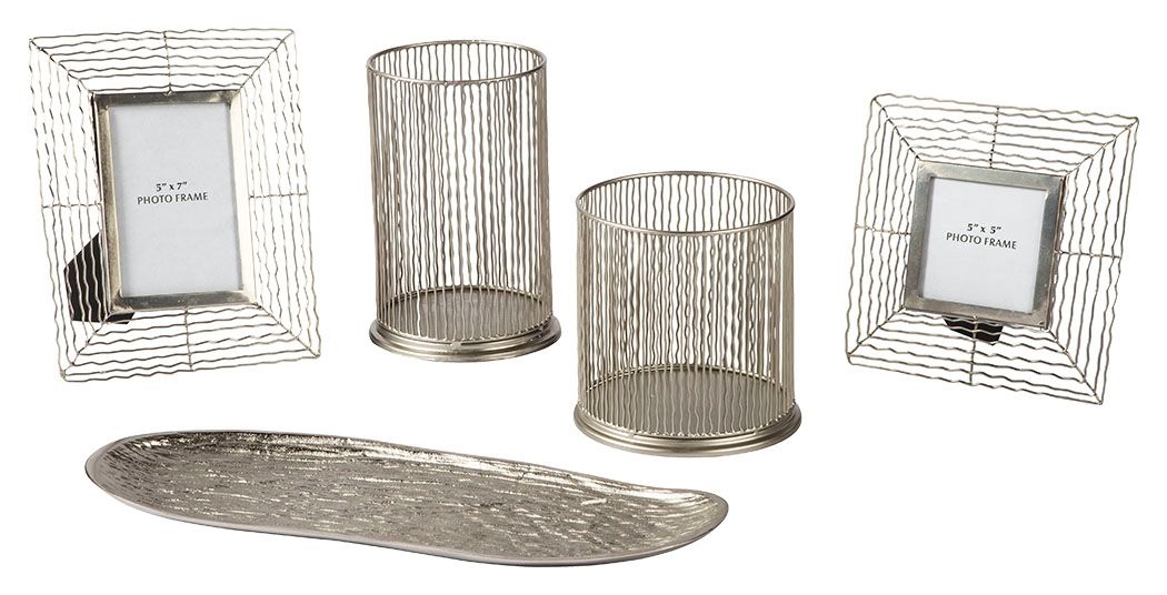 Dympna - Accessory Set (Set of 5) - Silver Finish