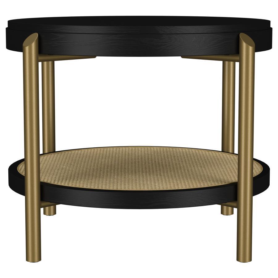 Arini - Round End Side Table With Storage Shelf