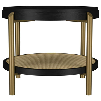 Arini - Round End Side Table With Storage Shelf