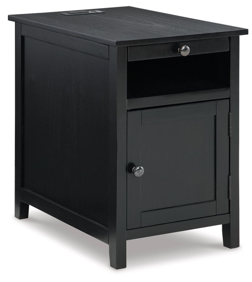 CHAIRSIDE TABLE W/USBPORTS CLAYPOOL BLACK