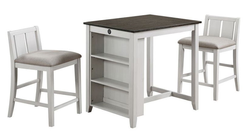 PUB TABLE W/ 2 CHAIRSCHARLESTON WHITE