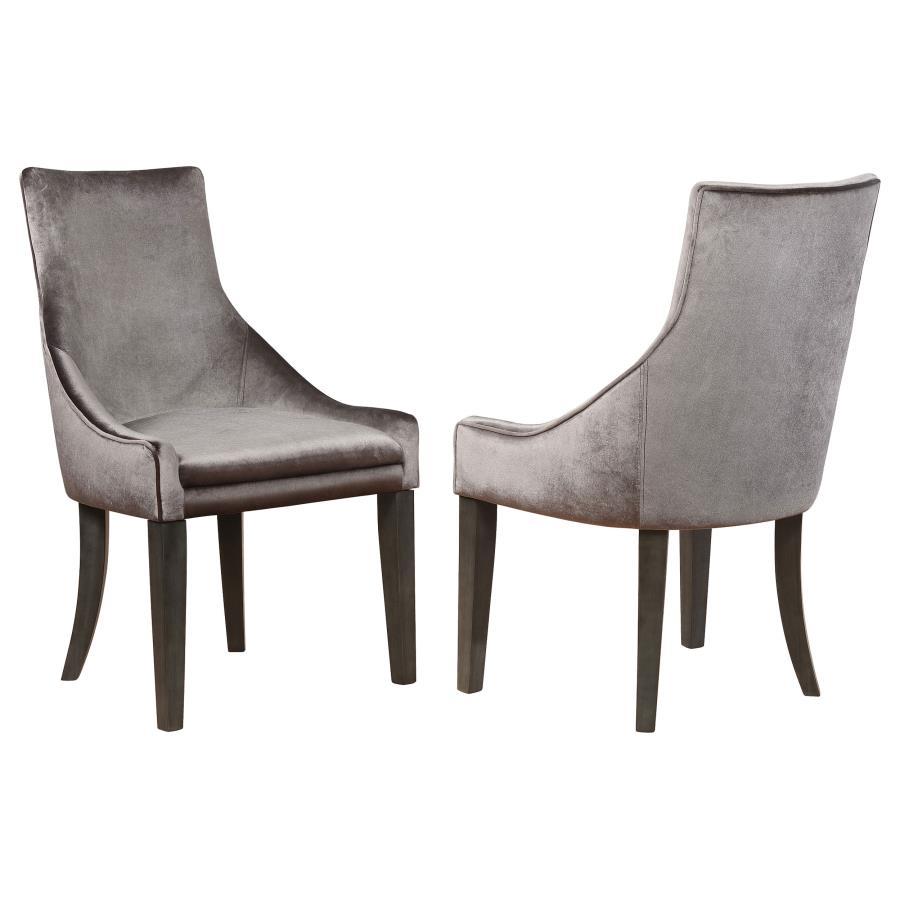 Phelps - Velvet Upholstered Dining Side Chair (Set of 2) - Gray