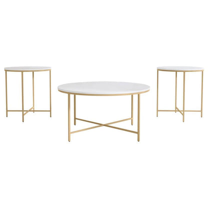 Ellison - Round Marble Coffee And End Table Set