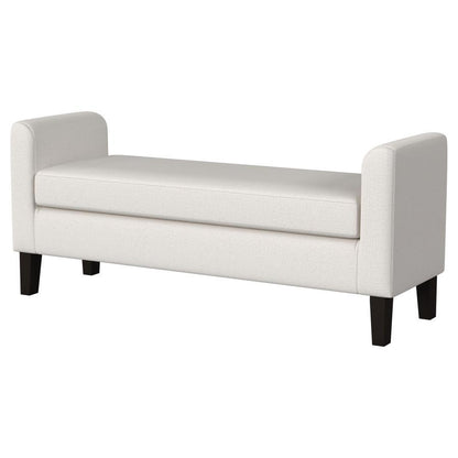 Rex - Fabric Upholstered Accent Bench With Armrests - Vanilla