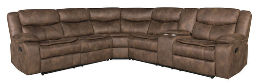 3PC SECTIONAL LAF, RAF &WEDGE DORADO WALNUT