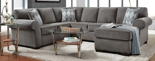 SECTIONAL SOFA, CHAISE &BASE CHARISMA SMOKE
