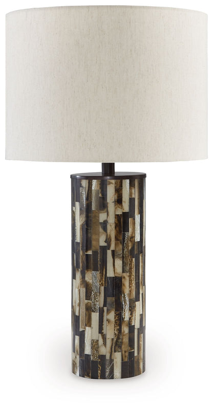 Ellford - Poly Table Lamp - Black / Brown / Cream