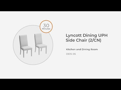 Lyncott - Dining Upholstered Side Chair (Set of 2) - Beige / Brown